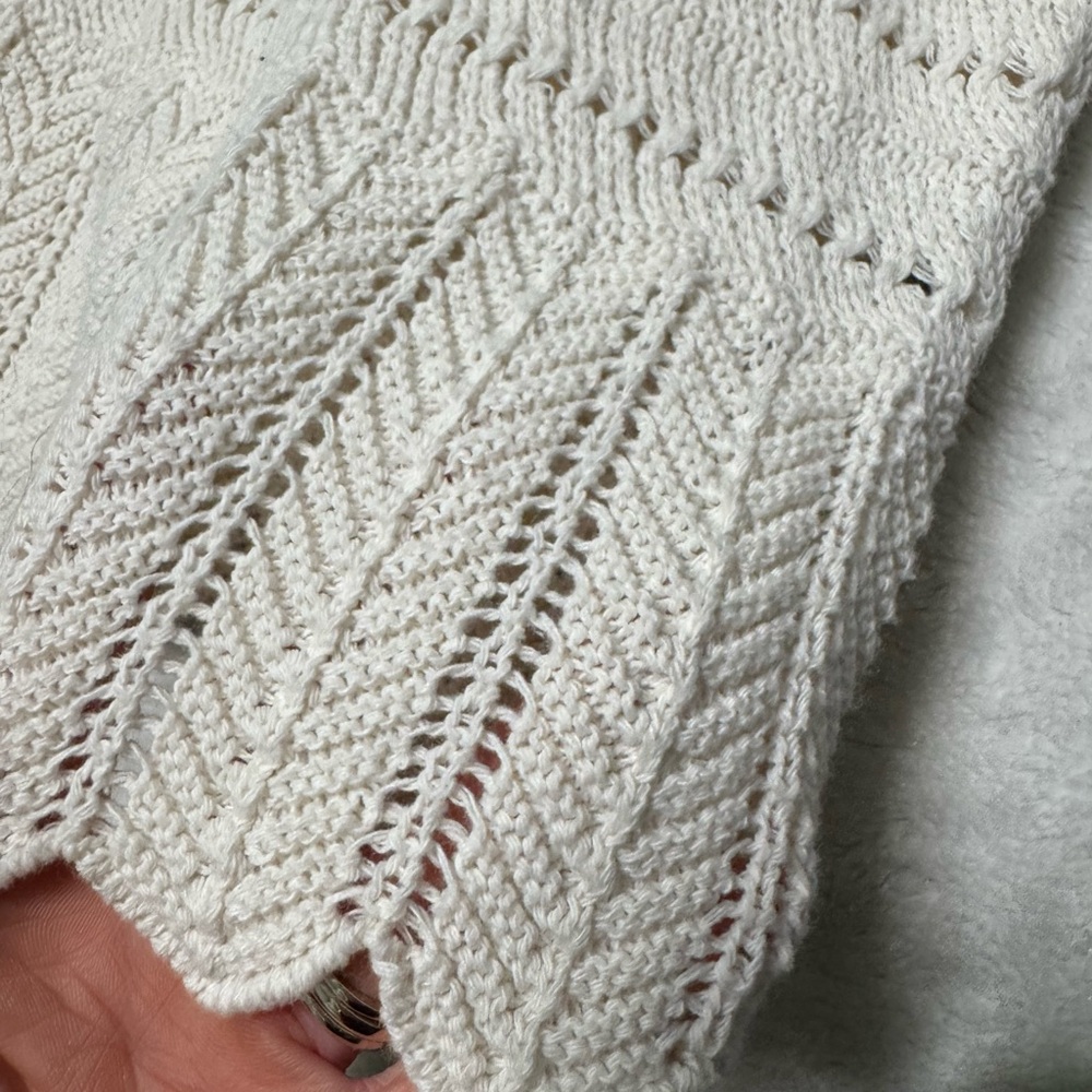 NWT- Torrid Contrast Trim Pointelle Sweater Tank Top in Whisper White - Picture 7 of 12